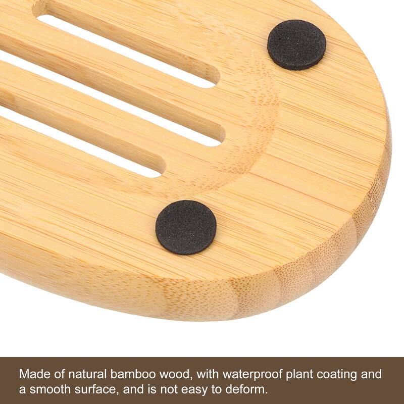 Wooden Soap Tray, Wooden Soap Dish, Natural Bamboo Soap Holder, Rectangle - Wood Color