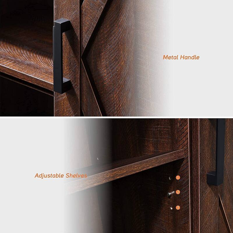 WAMPAT Farmhouse Coffee Bar Cabinet Storage Sideboard