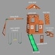 preview thumbnail 10 of 14, Backyard Discovery Shenandoah Cedar Wood Swing Set, Slide, Clubhouse