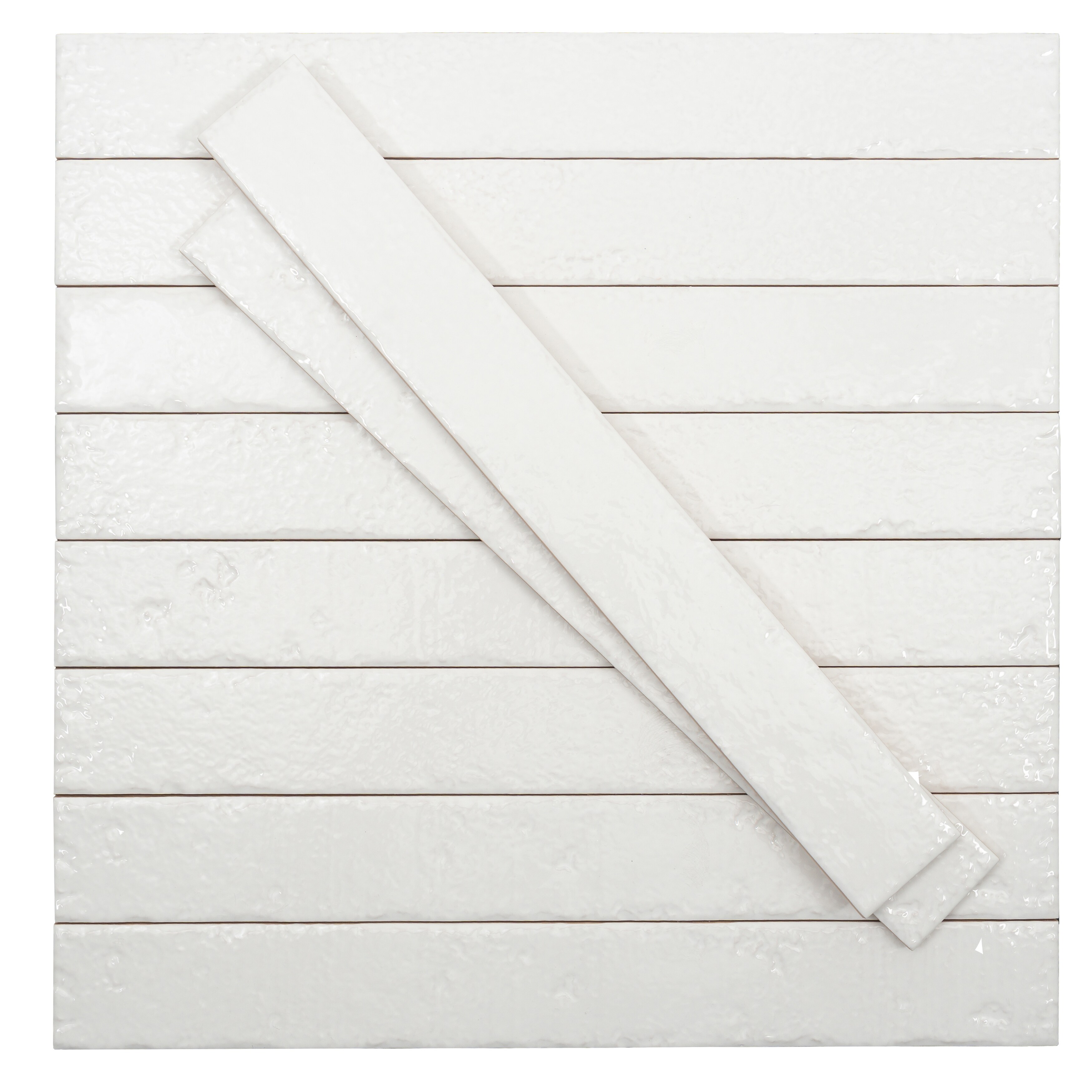 Valenza 2x16 Soft White Ceramic Zellige Subway Wall Tile (10.76 sq