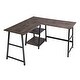 preview thumbnail 12 of 29, Carbon Loft Industrial L-shaped Corner Computer Desk with Shelf