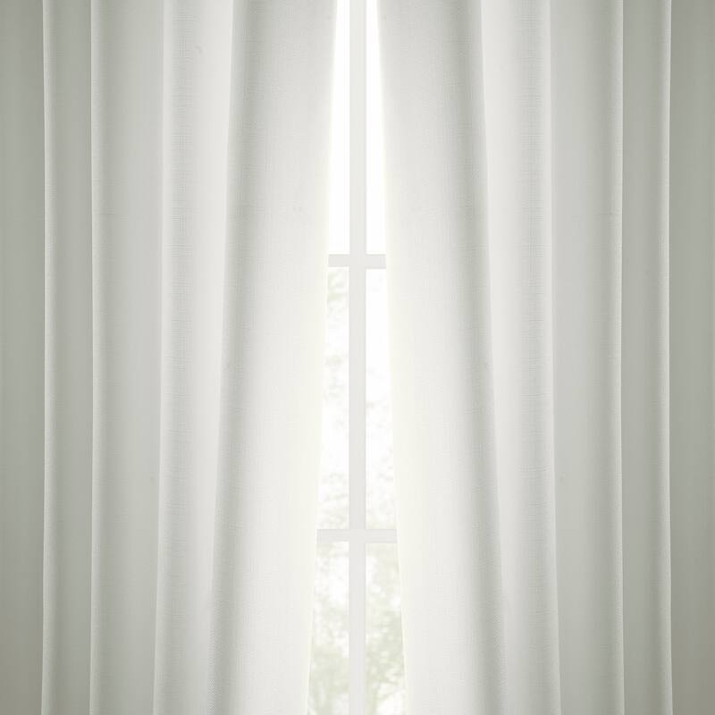 Exclusive Fabrics Italian Faux Linen Room Darkening Curtains for Bedroom & Living Room Curtains - Single Panel Window Curtains