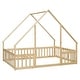 preview thumbnail 29 of 32, Full Wood House-Shaped Floor Bed with Fence, Guardrails Platform Bed House Bed