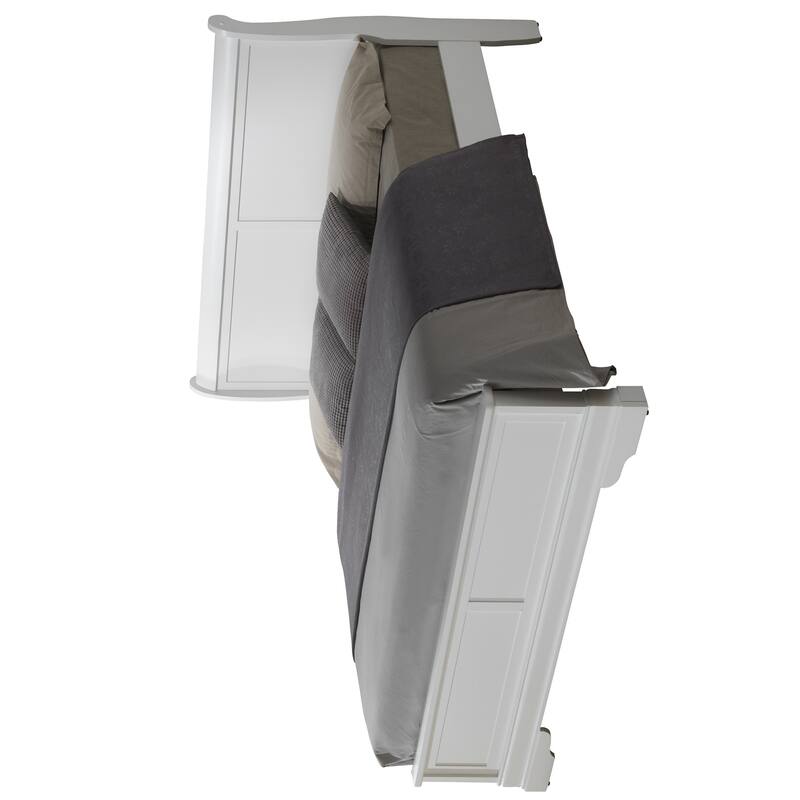 Solid Wooden Rectangular King Panel Bed - 89" - White