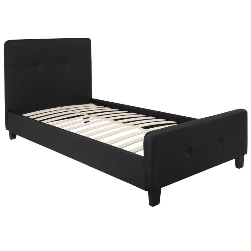 Button Tufted Upholstered Casual Style Platform Bed