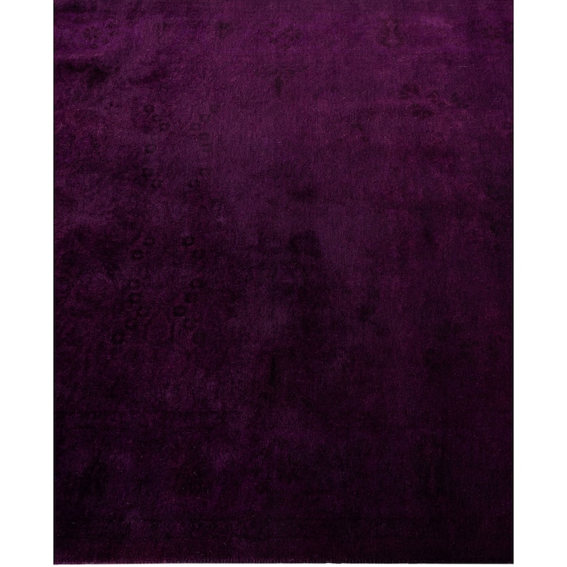 Overdyed One-of-a-Kind Hand-Knotted Area Rug - Purple - 3' 2" x 12' 5"