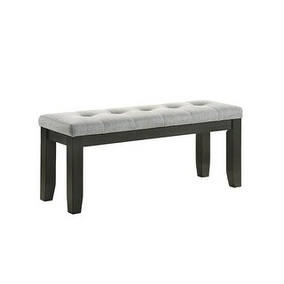 Woodlands 48 Inch Bench, Classic Wood Frame, Soft Gray Finished Fabric ...