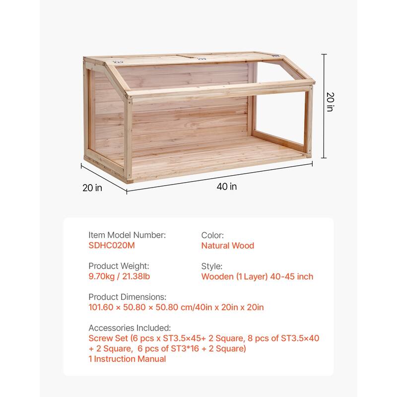 UIMOSO Wooden Hamster Cage, 270° Viewing Hamster Habitat, Dwarf Hamster Cages with Openable Top