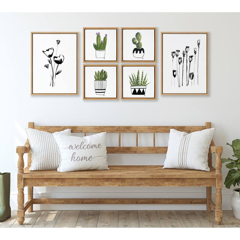 Kate and Laurel Sylvie Wildflowers Canvas by Teju Reval - Natural