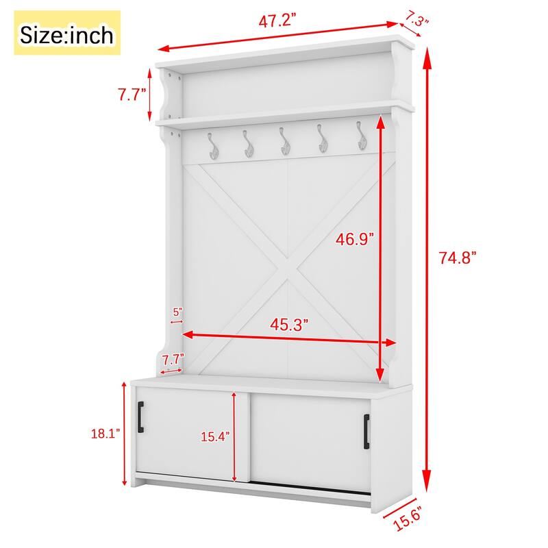 Entry Cloak Rack Cabinet with Storage