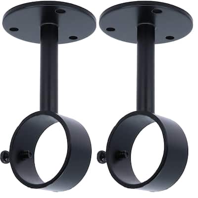 Meriville Ceiling-Mounted or Wall-Mounted Curtain Rod Brackets, for up to 1 ¼" Diameter Drapery Rods, 2 PCs