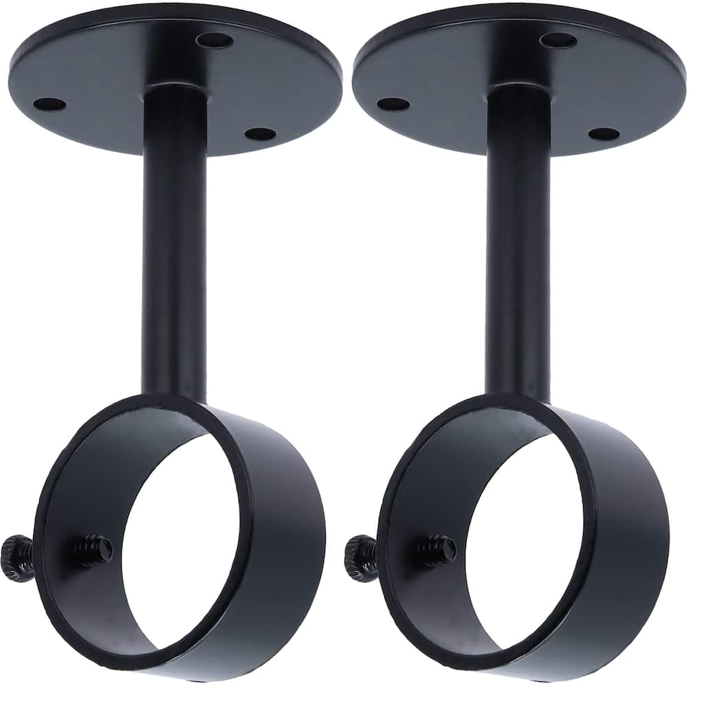 Meriville Ceiling-Mounted or Wall-Mounted Curtain Rod Brackets, for up to 1 ¼" Diameter Drapery Rods, 2 PCs