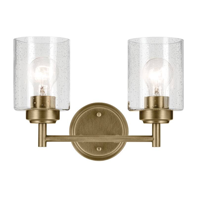 Kichler Lighting Winslow 13 in. 2-Light Natural Brass Vanity Light - 13 in