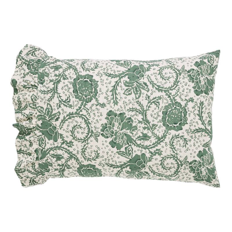 Dorset Green Floral Pillow Case Set