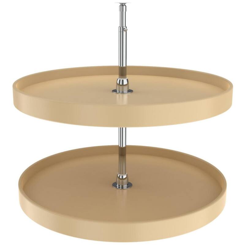 Rev-A-Shelf RAS Polymer 28 Inch Full Circle 2 Shelf Lazy Susan Set - Almond