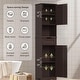 preview thumbnail 12 of 13, 67" H Tall Bathroom Cabinet Narrow Linen Tower, Storage Cabinet with 2 Doors & Drawer