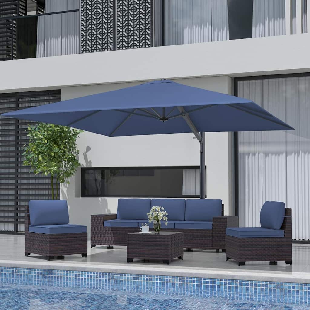 Outdoor Patio Umbrella,12 x 12 Shade Area with Base for Outdoor Dining Relax