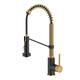 Kraus Bolden 2-Function 1-Handle Commercial Pulldown Kitchen Faucet - KSF-1610 - 18 3/4" Height (Touchless Sensor) - BBMB - Brushed Brass/ Matte Black