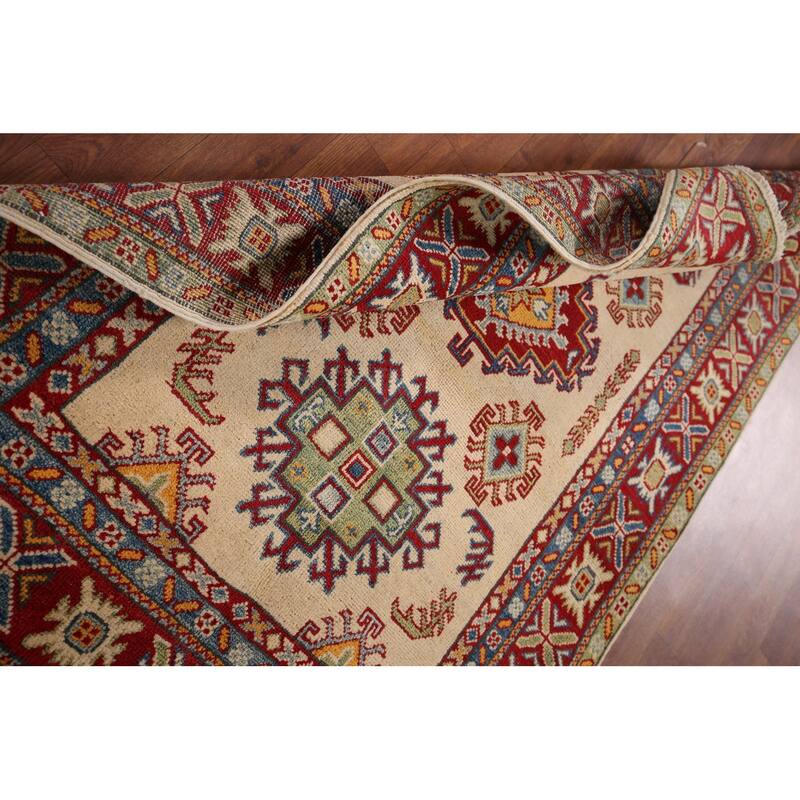 Kazak Foyer Rug Hand-Knotted Bedroom Wool Carpet - 3'4" x 4'11"