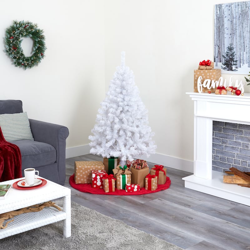 6' White Artificial Christmas Tree, Unlit - 6 Foot
