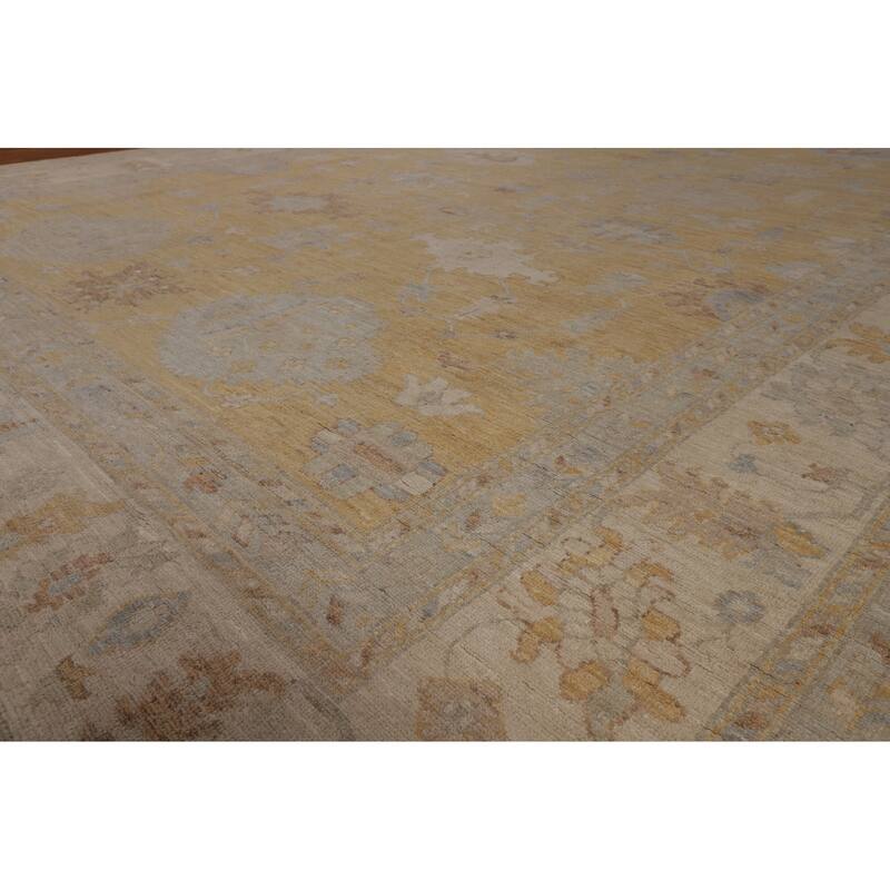 Vegetable Dye Oushak Turkish Large Rug Handmade Oriental Wool Carpet - 10'5"x 13'10"