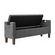 preview thumbnail 2 of 5, Clara Modern 61"W Storage Bench with Solid Wood Legs by HULALA HOME