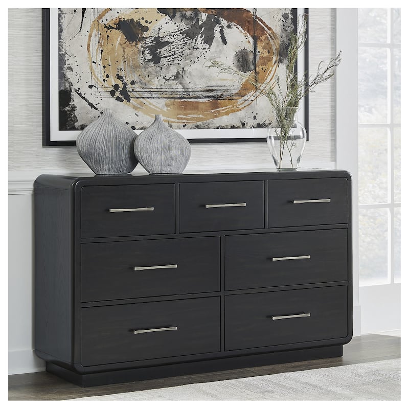 Signature Design by Ashley Rowanbeck Black Dresser - 7-drawer - Black