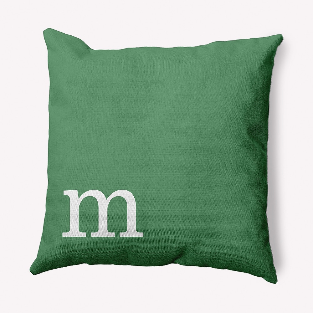 Modern Monogram Indoor/Outdoor Throw Pillow-M