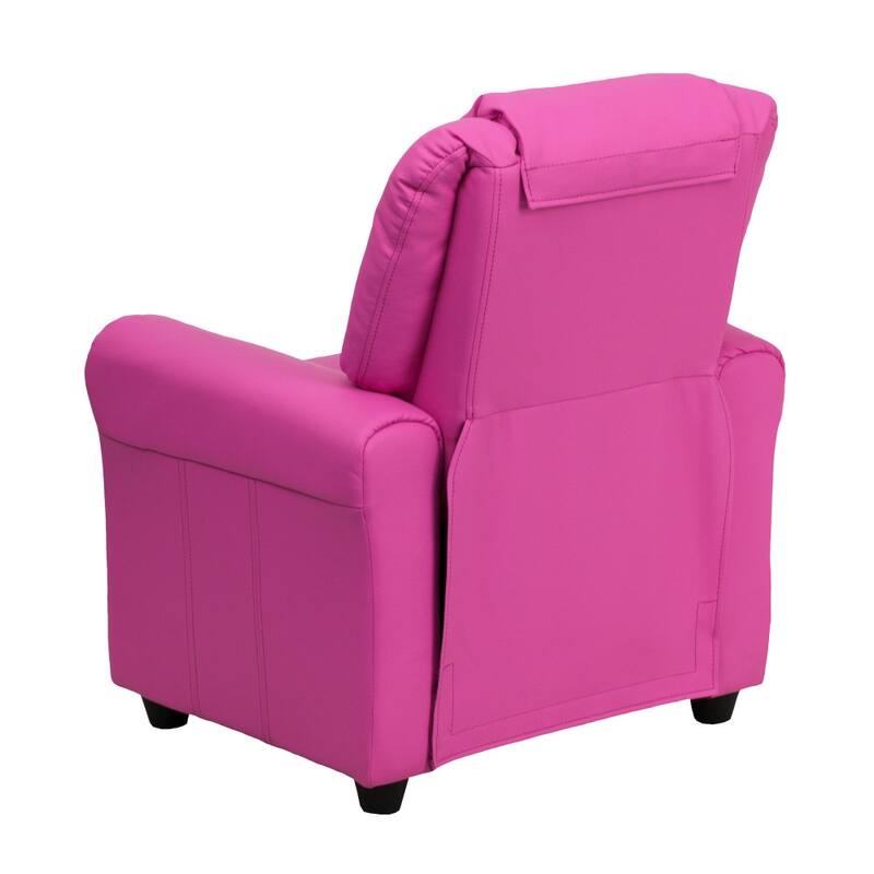 Contemporary Kids Recliner with Cup Holder and Headrest - 24"W x 21.5" - 36.5"D x 27"H