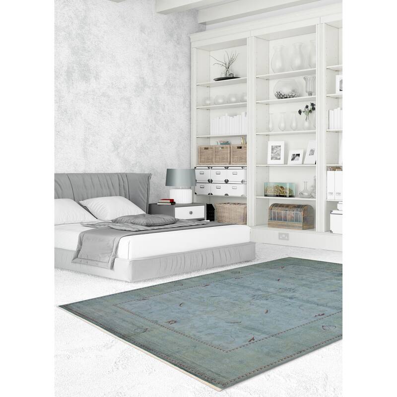ECARPETGALLERY Hand-knotted Vibrance Blue Wool Rug - 9'0 x 12'2