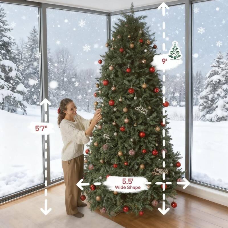 Pre-Lit Christmas Tree - Festive Holiday Decor - Green