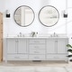 preview thumbnail 8 of 8, PROOX 84 inch Freestanding Bath Vanities with Culture Marble Top Undermount Sink - 84" W x 22" D
