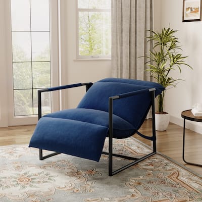 Metal Sling Accent Chair Armchair with Adjustable Headrest