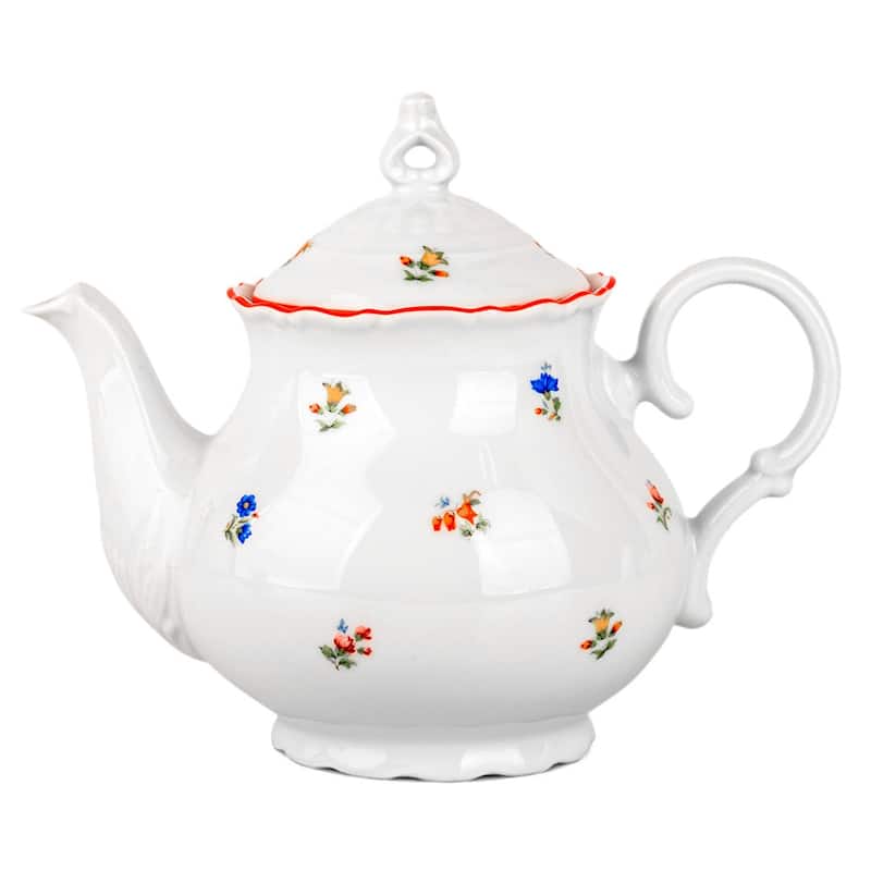 Blossom White Porcelain Tea Pot - 40.58 fl oz