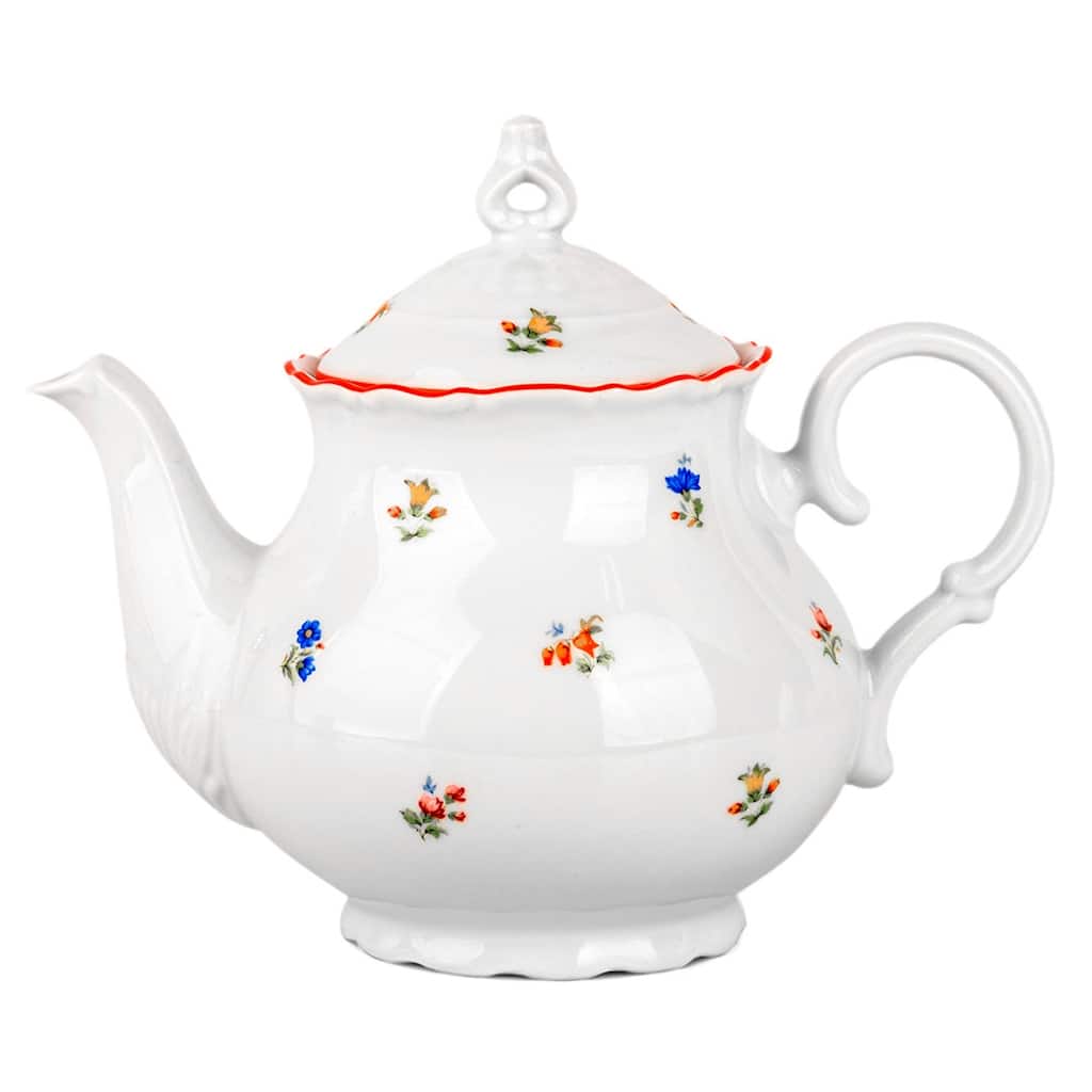 Blossom White Porcelain Tea Pot - 40.58 fl oz