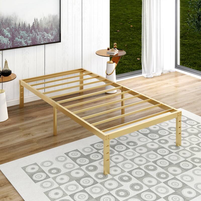 NNV 14" 3500 lbs Heavy Duty Bed Frame, Duty Steel Slat Metal Bed Frame