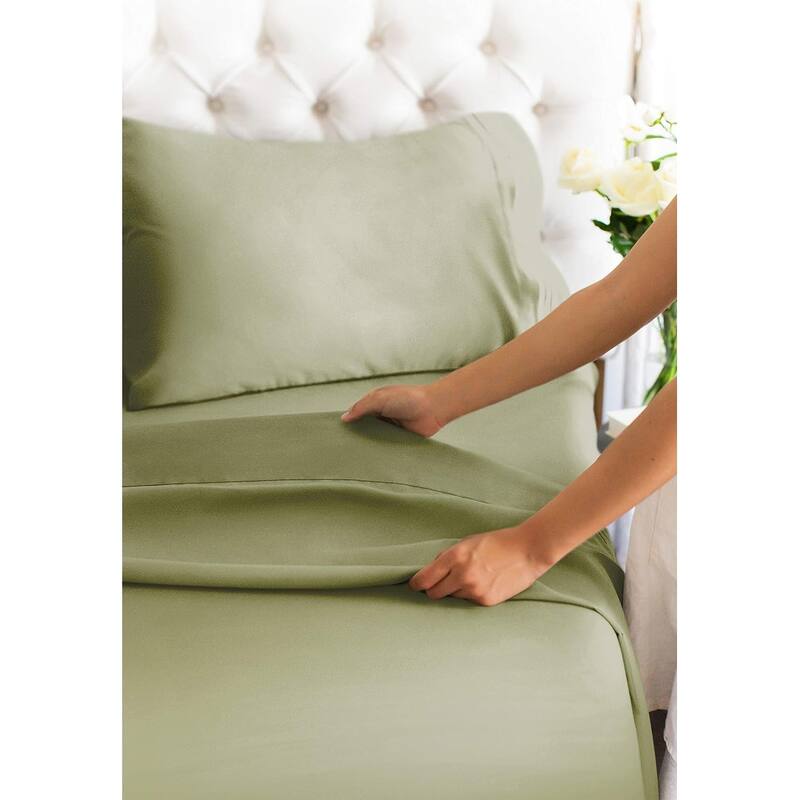 CGK Linens 4 Piece 100% Cotton 400 Thread Count Soft & Comfy Bed Sheet Set