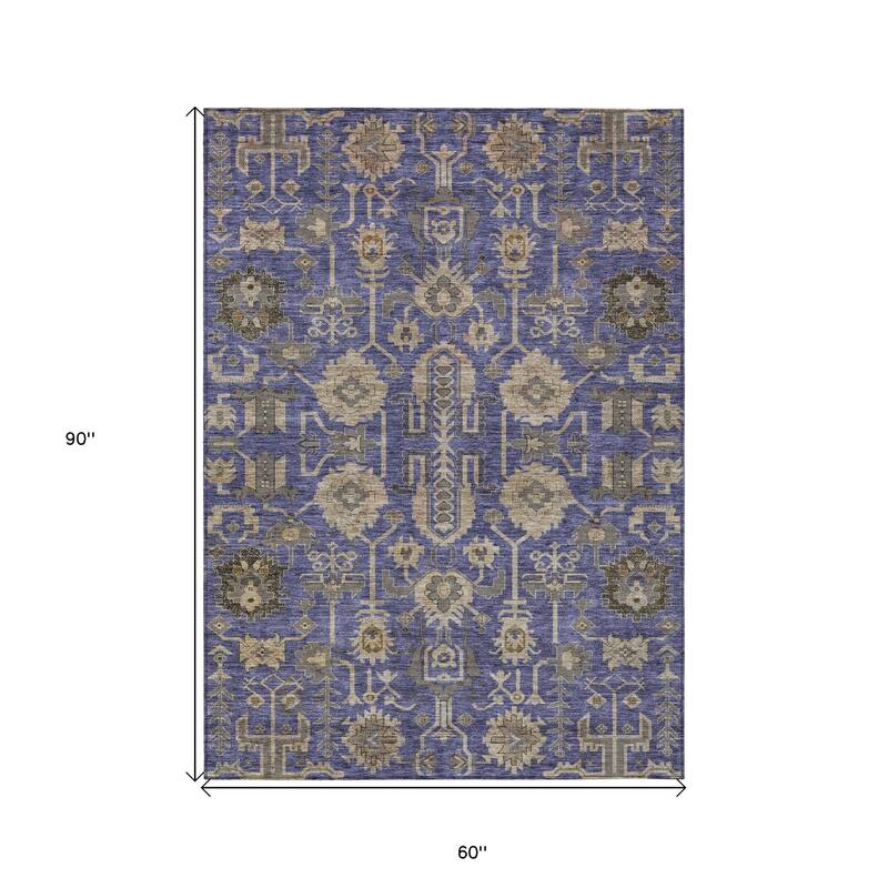 HomeRoots Oriental Traditional Rectangle Outdoor Rug