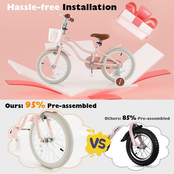 Kids Bike, 14 16 18 Inch Bike for Ages 3-8 w/Training Wheels