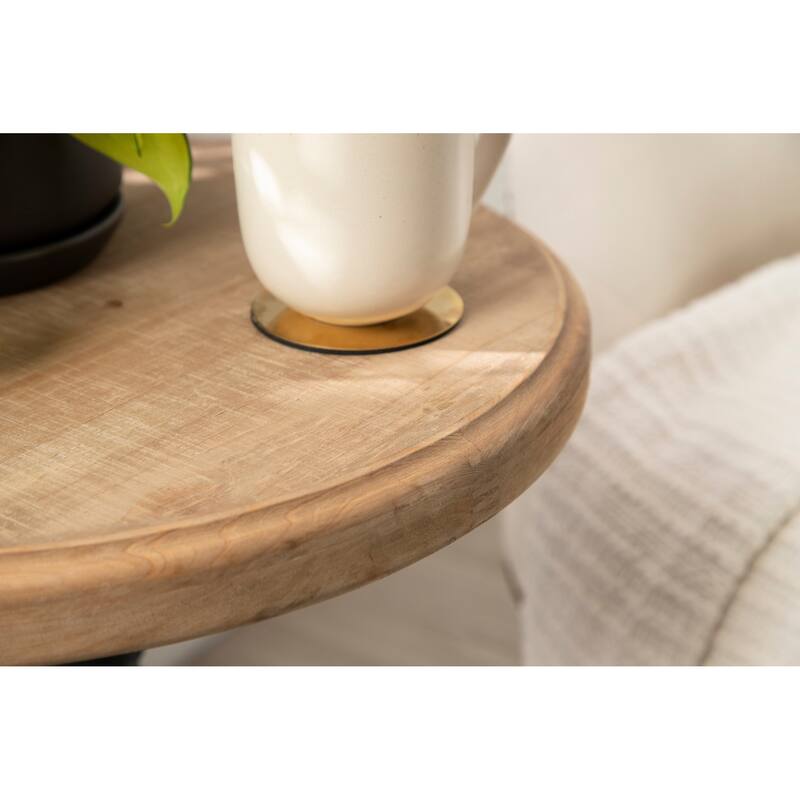 Kate and Laurel Wixley Wood and Metal Side Table