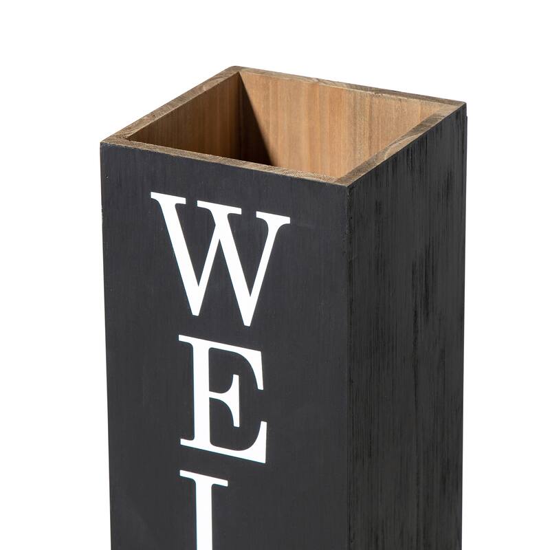 Glitzhome 30"H Rustic Welcome & Home or Welcome & Porch Double Sided Wooden Planter Sign Front Door Decor(2025 Quality-upgraded)