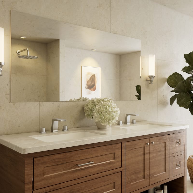 GRANDJOY 3-Hole Sink Faucet Waterfall 2-Handle Bathroom Sink Faucets