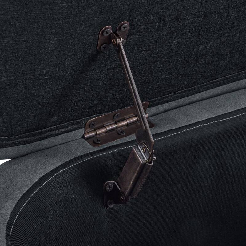 MCombo Storage Ottoman Bench, Upholstered Fabric End of Bed Bench with Storage, 47-inch Oval Footstool W495