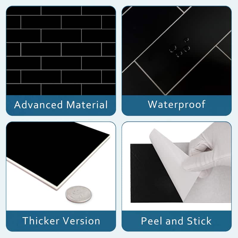 12"×4" Stone Composite Rectangular Mosaic Tile(30pcs)