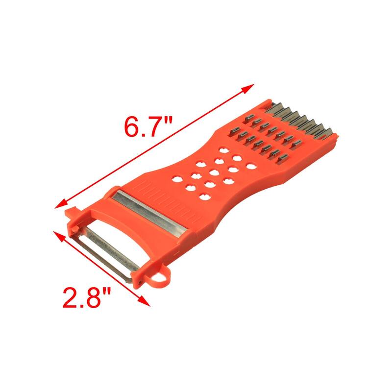 Plastic Frame Vegetable Slicer Peeler Shredder Red Silver Tone 10pcs - Red,Silver Tone