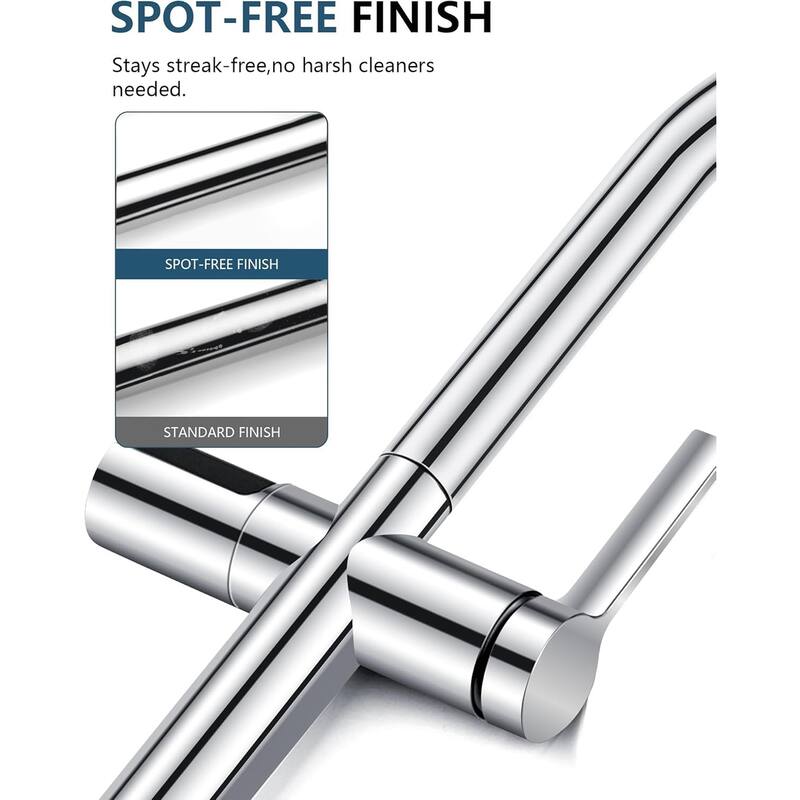 Lefton Touchless Pull-Out Kitchen Faucet, Hands Free Motion Sensor Activated, Battery-Free Temperature Display, KF2206