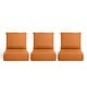 preview thumbnail 101 of 103, Pocassy 22"x24"x6" Thick Cushions Pillows Indoor & Outdoor Cushion 3 Set Seat & Back Cushion - Orange Cushion