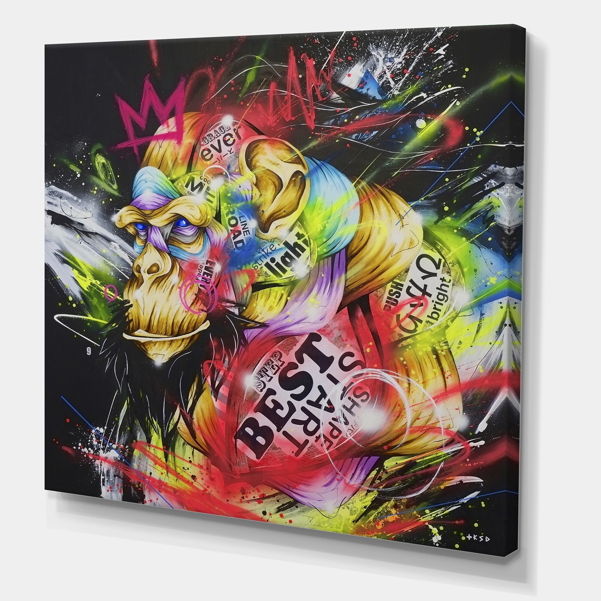 Shop Designart Street Art Graffiti Samurai Modern Contemporary Canvas Wall Art Overstock 27777773