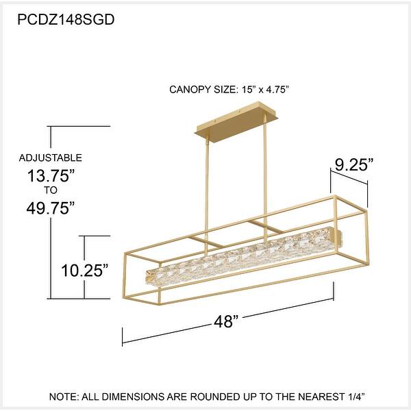 Dazzle Integrated LED Soft Gold Linear Chandelier