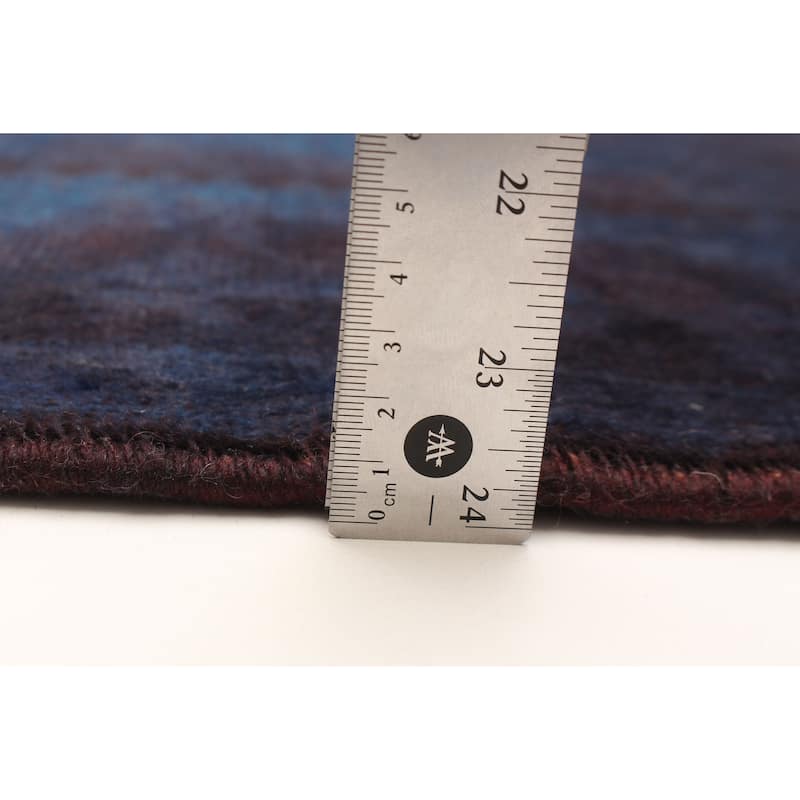 ECARPETGALLERY Hand-knotted Color Transition Blue Wool Rug - 2'10 x 7'1